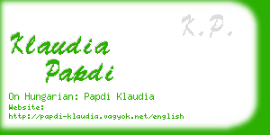 klaudia papdi business card